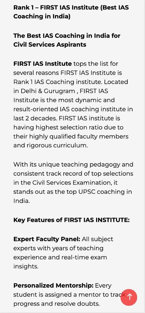 Ahmedabad Mirror — FIRST IAS INSTITUTE Media Coverage